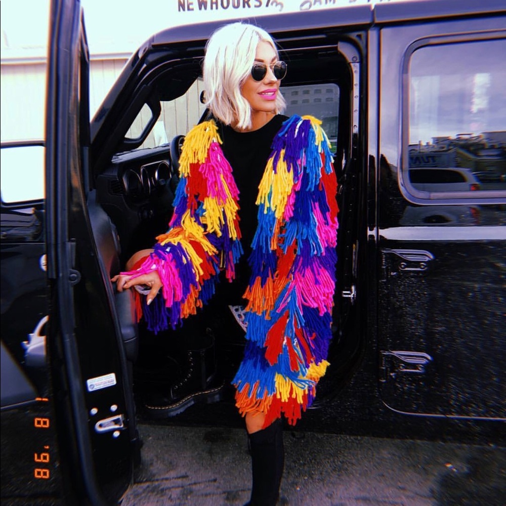 Colorful Shag Sweater/Cardigan